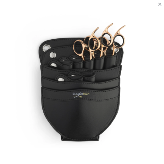 Black Leather Hairdressing Scissor Pouch Holster (6705732517971)