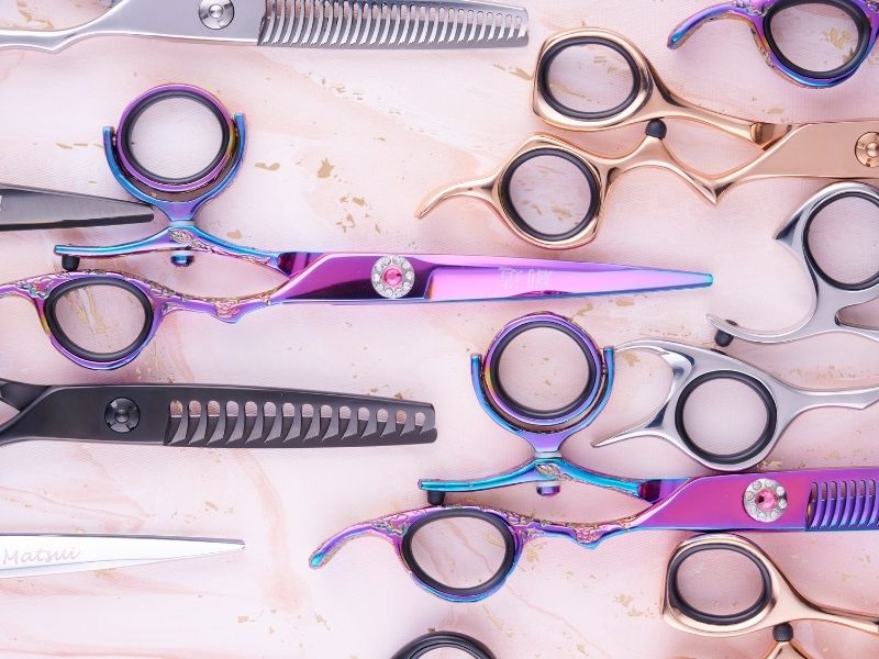 Different types of hair cutting scissors