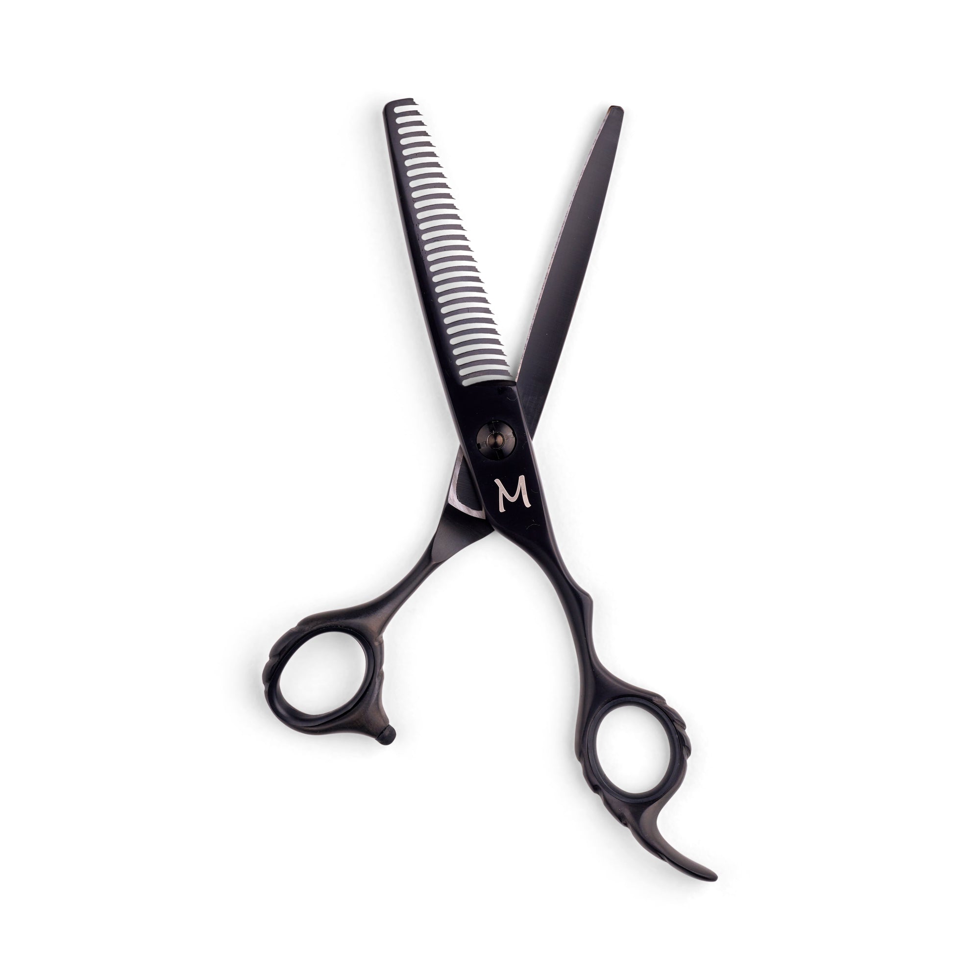 Ergo Diamond Matte BlackThinning Scissors (7116600770643)