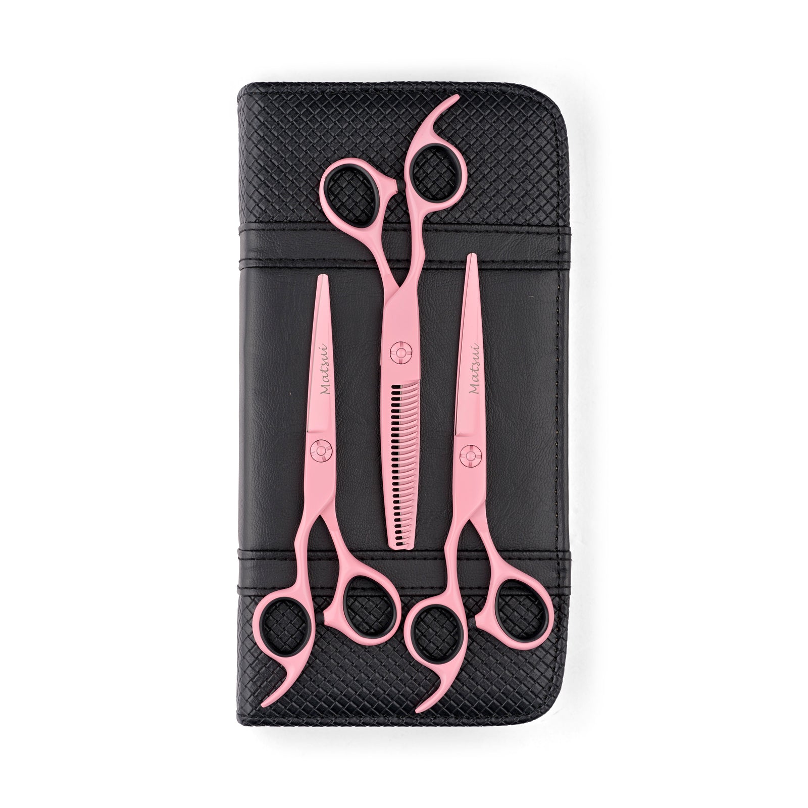 Lefty Matsui Pastel Pink Hairdressing Scissors Triple Set (6900597620819)