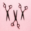 Exclusive Matsui Aichei Mountain Matte Black Professional Hair Scissors, Triple Set (6773902049363)