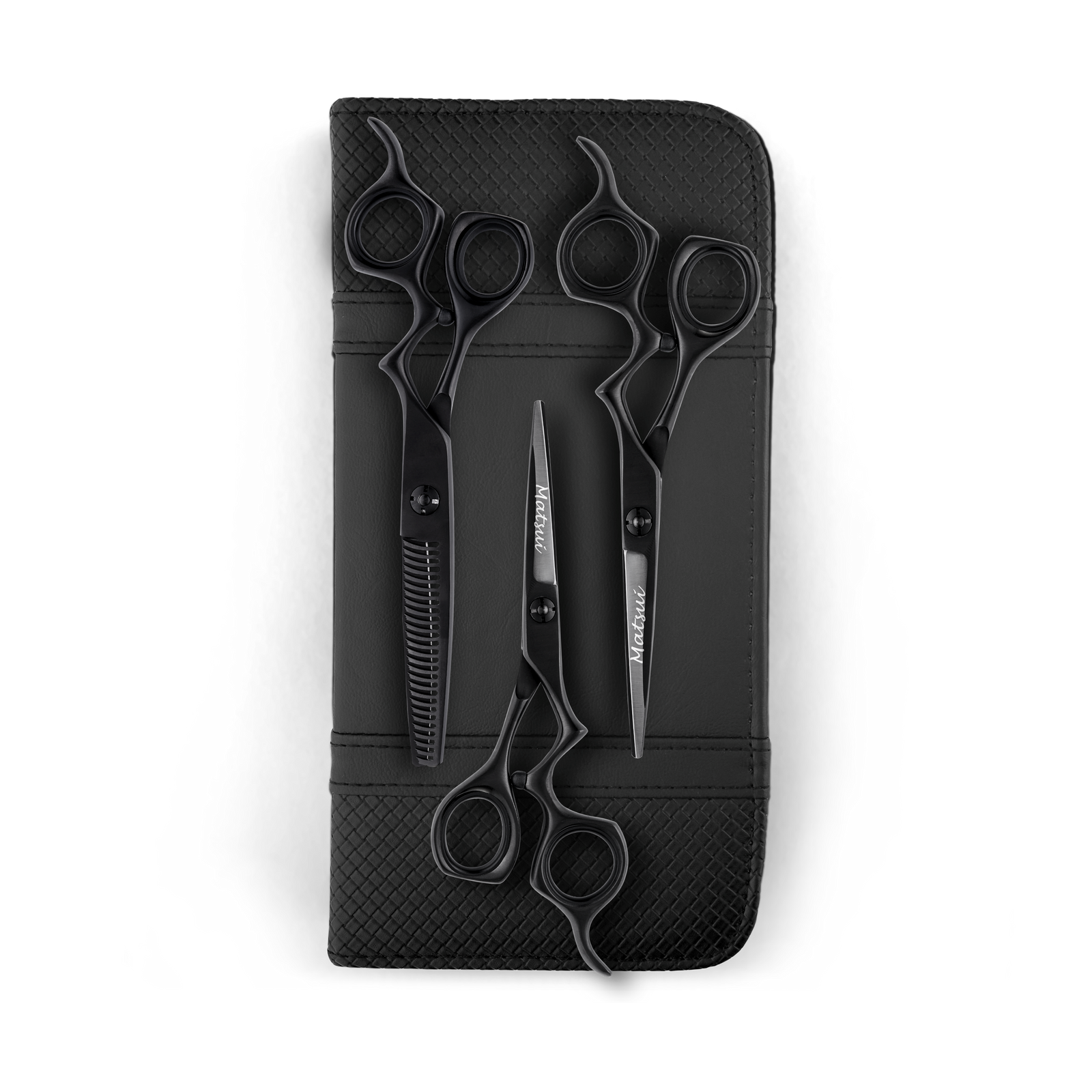 Matsui Classic Ergo Support Scissor Thinner Triple Set Matte Black (6703648112723)
