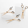 Superior Professional Hair Scissors The Matsui Rose Gold Precision Triple Set. (6773875966035)