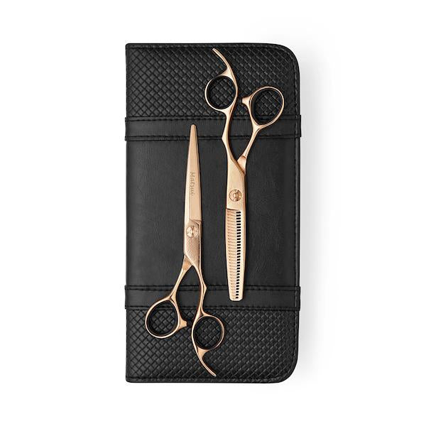 2020 Rose Gold Matsui Damascus Offset Scissor Thinner Combo (2530655928403)