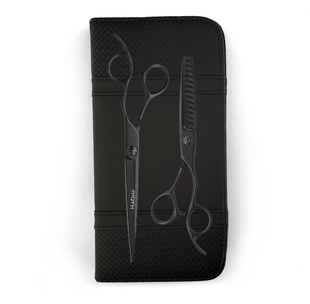 Matsui Matte Black Master Barber Scissor & Texturizer Combo (6959492464723)