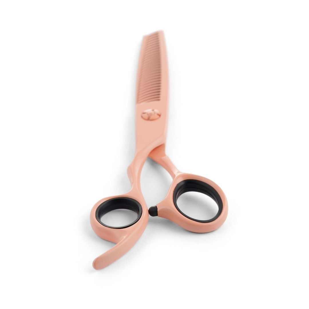 Lefty Matsui Pastel Peach Combo Hairdressing Scissors (6900598571091)